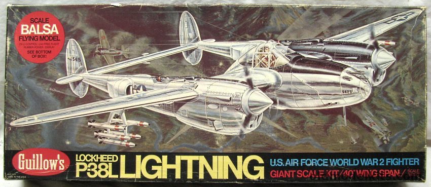 Guillows 1/13 Lockheed P-38L Lightning - 40 Inch Wingspan Flying Model, 2001 plastic model kit